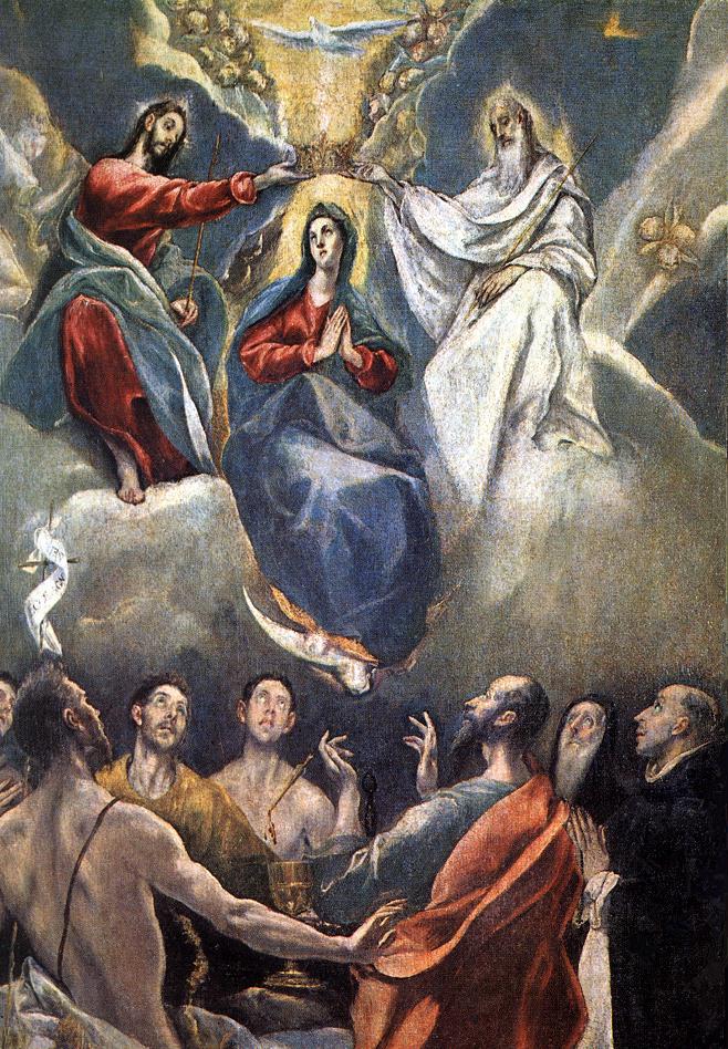 Coroação da Virgem, El Greco, 1591, Museu de Santa Cruz, Toledo, Espanha.