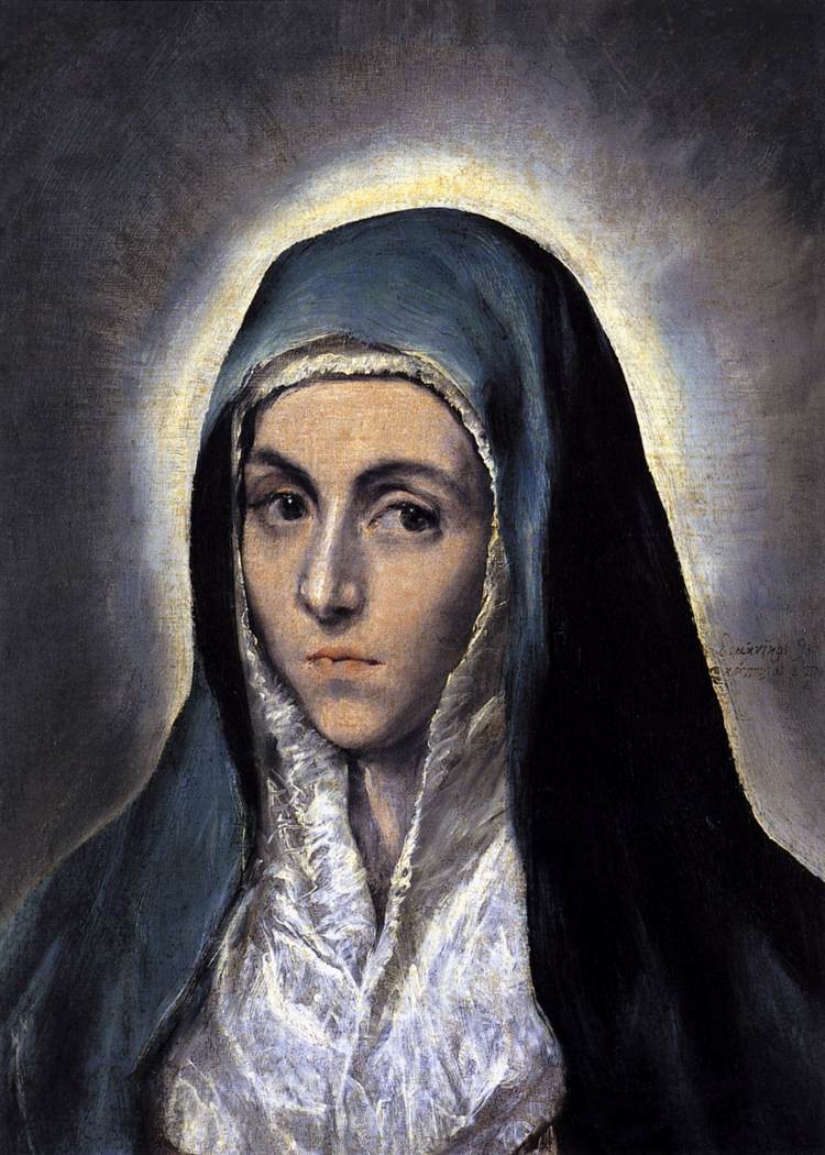 Virgem Maria, El Greco, 1585, Museu de Belas Artes, Estrasburgo, França.