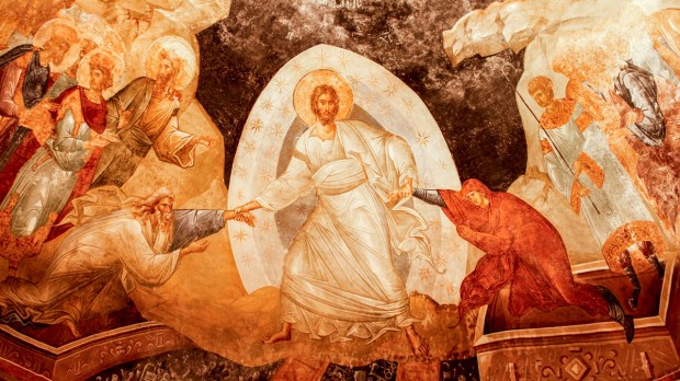 Jesus com sua morte e ressurreição desce à mansão dos mortos para salvar os pecadores