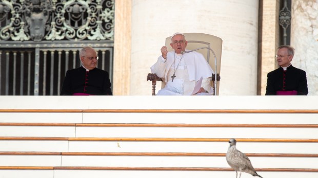Pope Francis during his weekly general audience in saint peter's square - June 15 2022
