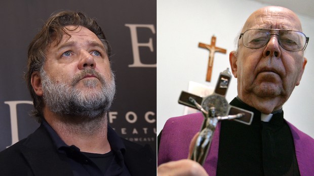 Russell Crowe e o padre exorcista Gabriele Amorth