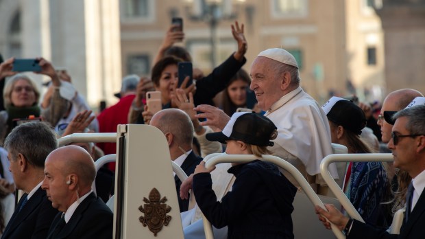 Pope Francis blesses the faithful