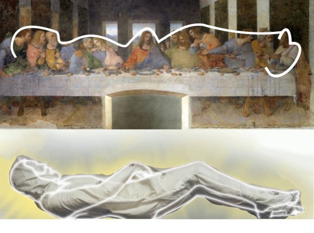 Montagem da Ultima Ceia e Santo Sudário