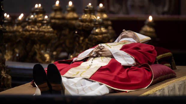 The body of Pope Emeritus Benedict XVI