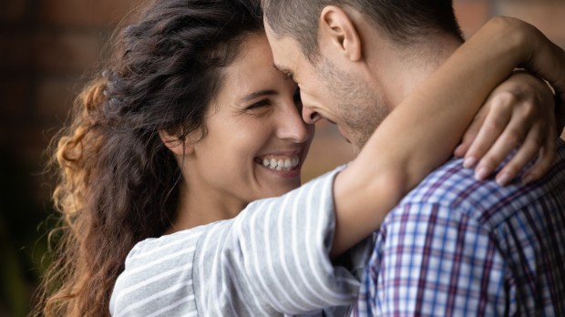 happy woman and couple