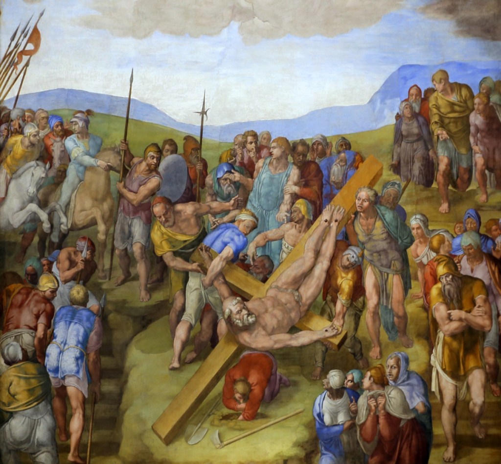 Ukrzyżowanie świętego Piotra - fresk Michała Anioła