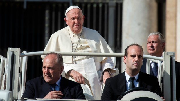 Pope Francis at the conclusion of his weekly general audience.