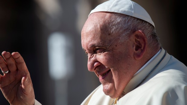 Pope Francis at the conclusion of his weekly general audience.